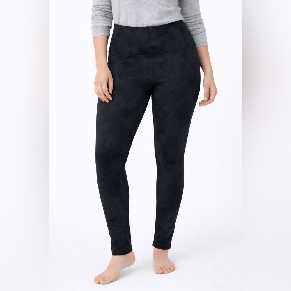 WILFRED FREE ARITZIA Black Faux Suede High Waist Leggings Size M